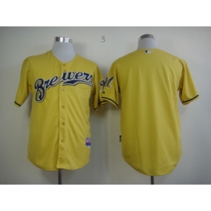 mlb jerseys milwaukee brewers blank yellow[2013 new]