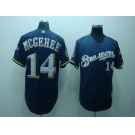 mlb milwaukee brewers #14 mcgehee blue(40th patch)