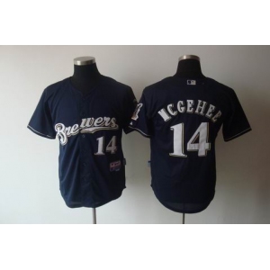 mlb milwaukee brewers #14 mcgehee dk blue(cool base)