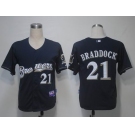 mlb milwaukee brewers #21 braddock dark blue(cool base)