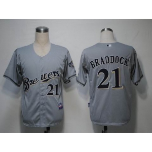 mlb milwaukee brewers #21 braddock grey(cool base)