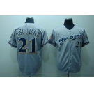 mlb milwaukee brewers #21 escobar grey[40th patch]