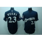 mlb milwaukee brewers #23 weeks blue(40th patch cool base)