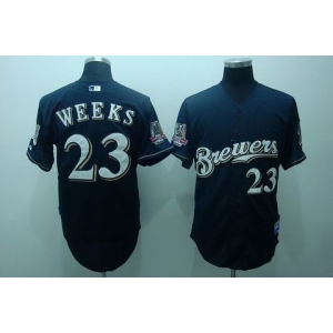 mlb milwaukee brewers #23 weeks blue(40th patch cool base)
