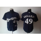 mlb milwaukee brewers #49 gallardo blue(cool base)