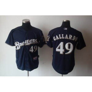 mlb milwaukee brewers #49 gallardo blue(cool base)