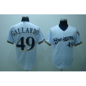 mlb milwaukee brewers #49 gallardo white