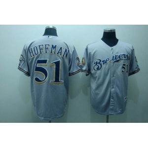 mlb milwaukee brewers #51 hoffman grey(40th)