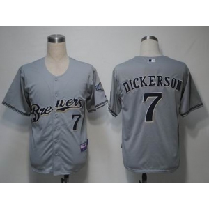 mlb milwaukee brewers #7 dickerson grey(cool base)[dickerson]