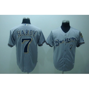 mlb milwaukee brewers #7 hardy grey