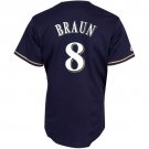 mlb milwaukee brewers #8 braun blue(cool base)