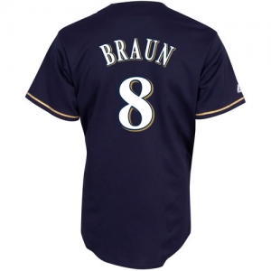 mlb milwaukee brewers #8 braun blue(cool base)