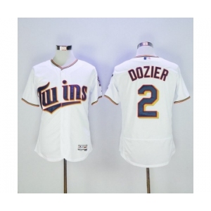 Men Minnesota Twins #2 Brian Dozier Majestic White Flexbase Authentic Collection Player Jersey