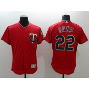 Men Minnesota Twins #22 Miguel Sano Majestic Red Flexbase Authentic Collection Player Jersey