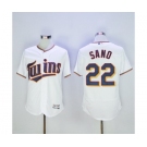 Men Minnesota Twins #22 Miguel Sano Majestic White Flexbase Authentic Collection Player Jersey