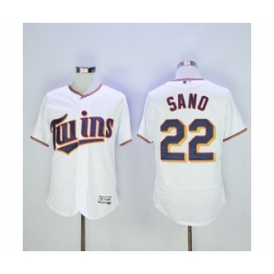 Men Minnesota Twins #22 Miguel Sano Majestic White Flexbase Authentic Collection Player Jersey