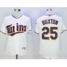 Men Minnesota Twins #25 Byron Buxton Majestic White Flexbase Authentic Collection Player Jersey