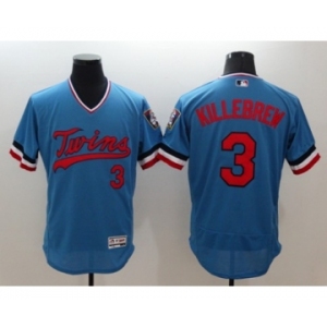 Men Minnesota Twins #3 Harmon Killebrew Majestic Blue Flexbase Authentic Collection Cooperstown Player Jersey