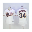 Men Minnesota Twins #34 Kirby Puckett Majestic White Flexbase Authentic Collection Player Jersey