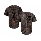 Men Minnesota Twins #7 Joe Mauer Camo Realtree Collection Cool Base Stitched MLB Jersey