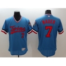 Men Minnesota Twins #7 Joe Mauer Majestic Blue Flexbase Authentic Collection Cooperstown Player Jersey