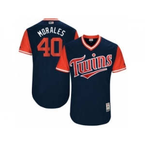 Men's 2017 Little League World Series Twins #40 Bartolo Colon Morales Navy Jersey