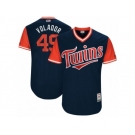 Men's 2017 Little League World Series Twins #49 Adalberto Mejia Volador Navy Jersey