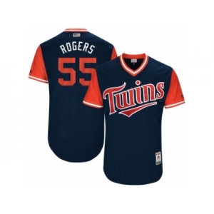 Men's 2017 Little League World Series Twins #55 Taylor Rogers Rogers Navy Jersey