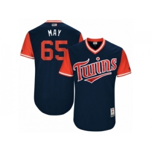 Men's 2017 Little League World Series Twins #65 Trevor May May Navy Jersey