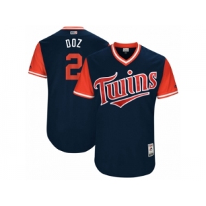 Men's 2017 Little League World Series Twins Brian Dozier #2 Doz Navy Jersey