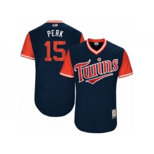 Men's 2017 Little League World Series Twins Glen Perkins #15 Perk Navy Jersey