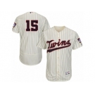 Men's Majestic Minnesota Twins #15 Glen Perkins Cream Flexbase Authentic Collection MLB Jersey