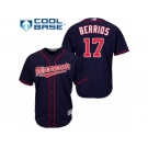 Men's Majestic Minnesota Twins #17 Jose Berrios Authentic Navy Blue Alternate Road Cool Base MLB Jersey