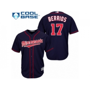Men's Majestic Minnesota Twins #17 Jose Berrios Authentic Navy Blue Alternate Road Cool Base MLB Jersey