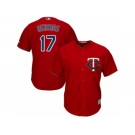 Men's Majestic Minnesota Twins #17 Jose Berrios Authentic Scarlet Alternate Cool Base MLB Jersey