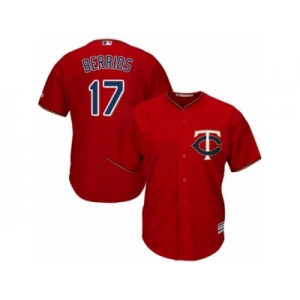 Men's Majestic Minnesota Twins #17 Jose Berrios Authentic Scarlet Alternate Cool Base MLB Jersey