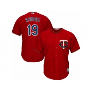 Men's Majestic Minnesota Twins #19 Kennys Vargas Replica Scarlet Alternate Cool Base MLB Jersey