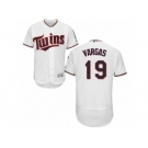 Men's Majestic Minnesota Twins #19 Kennys Vargas White Flexbase Authentic Collection MLB Jersey