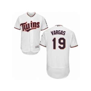 Men's Majestic Minnesota Twins #19 Kennys Vargas White Flexbase Authentic Collection MLB Jersey