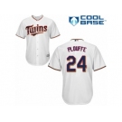 Men's Majestic Minnesota Twins #24 Trevor Plouffe Authentic White Home Cool Base MLB Jersey