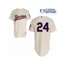 Men's Majestic Minnesota Twins #24 Trevor Plouffe Replica Cream Alternate Cool Base MLB Jersey