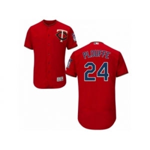 Men's Majestic Minnesota Twins #24 Trevor Plouffe Scarlet Flexbase Authentic Collection MLB Jersey