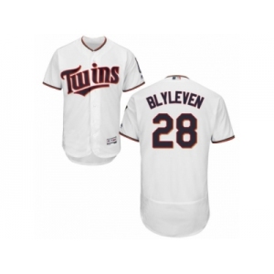 Men's Majestic Minnesota Twins #28 Bert Blyleven White Flexbase Authentic Collection MLB Jersey