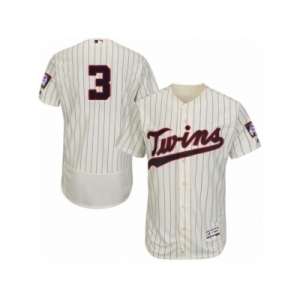 Men's Majestic Minnesota Twins #3 Harmon Killebrew Cream Flexbase Authentic Collection MLB Jersey