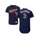 Men's Majestic Minnesota Twins #3 Harmon Killebrew Navy Blue Flexbase Authentic Collection MLB Jersey