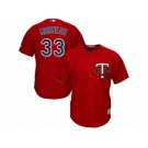 Men's Majestic Minnesota Twins #33 Justin Morneau Replica Scarlet Alternate Cool Base MLB Jersey