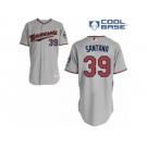 Men's Majestic Minnesota Twins #39 Danny Santana Authentic Grey Road Cool Base MLB Jersey