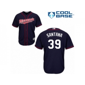 Men's Majestic Minnesota Twins #39 Danny Santana Authentic Navy Blue Alternate Road Cool Base MLB Jersey
