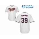 Men's Majestic Minnesota Twins #39 Danny Santana Replica White Home Cool Base MLB Jersey