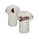 Men's Majestic Minnesota Twins #4 Paul Molitor Cream Flexbase Authentic Collection MLB Jersey